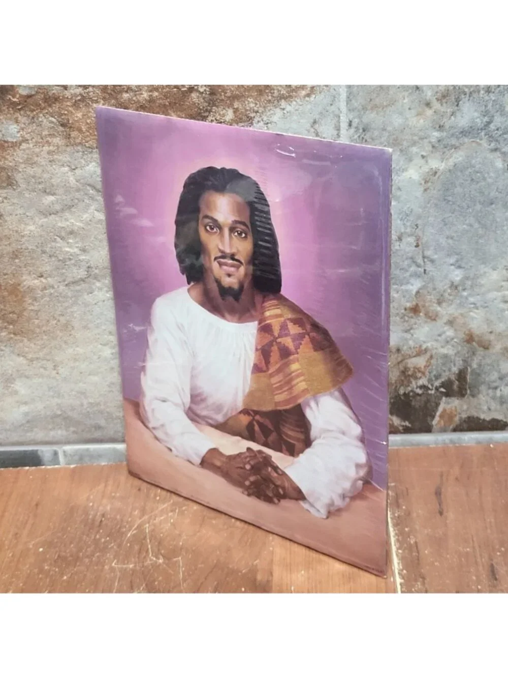 Vintage Unframed African American Portrayal of Jesus Christ Lithograph Art Print